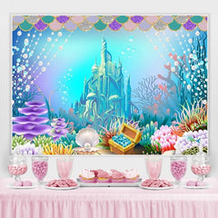 Lofaris Mermaid Castle Happy Birthday Party Photo Backdrop