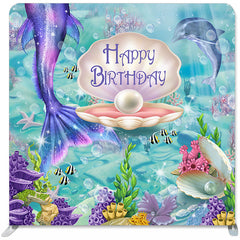 Lofaris Mermaid Ocean Clam Shell Square Tension Backdrops For Birthday