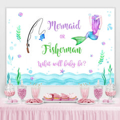 Lofaris Mermaid Or Fisherman Under The Sea Baby Shower Backdrop