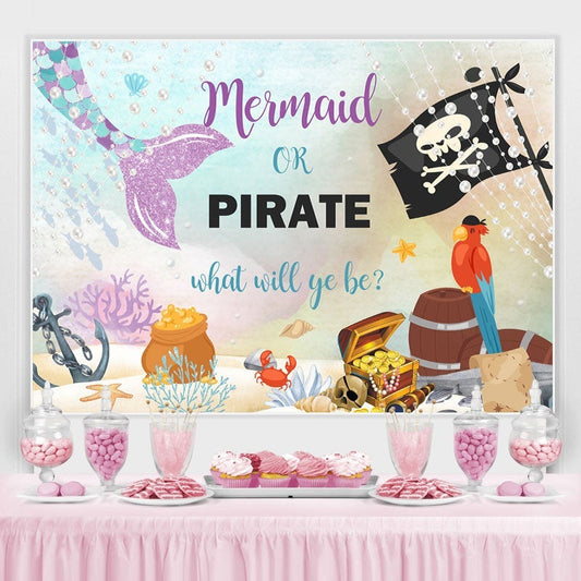 Lofaris Mermaid or Pirate Baby Shower Photoshoot backgruond