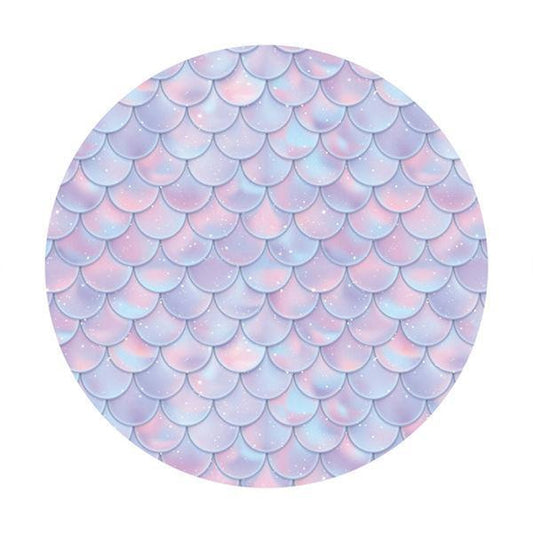 Lofaris Mermaid Scales Round Happy Birthday Backdrop For Party
