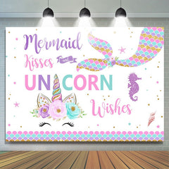Lofaris Mermaid Tail Magical Unicorn Birthday Party Backdrop