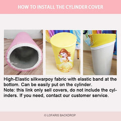 Lofaris Mermaid Theme Glitter Backdrop Plinth Cylinder Cover Kit