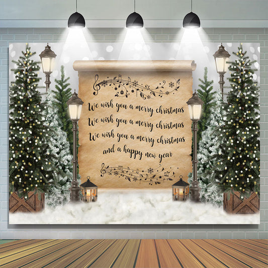 Lofaris Merry Christmas Lights Tree Snow Bokeh Backdrop for Party