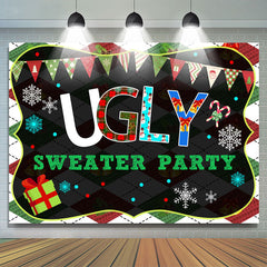 Lofaris Merry Christmas Ugly Sweater Party Holiday Backdrop