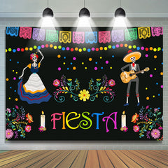Lofaris Mexican Fiesta Dancing Flowers Happy Holiday Backdrop