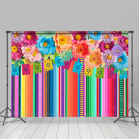 Lofaris Mexican Fiesta Photobooth Flowers Backdrop