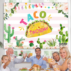 Lofaris Mexican Taco Twosday Birthday Party Theme Backdrop