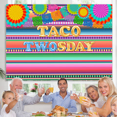 Lofaris Mexican Taco Twosday Fiesta Theme Birthday Backdrop