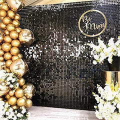 Lofaris Mirror Black Shimmer Wall Panels | Wedding Event Party Decorations
