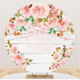 Load image into Gallery viewer, Lofaris Folral Wooden Simple Round Backdrop For Bridal Shower