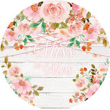 Load image into Gallery viewer, Lofaris Folral Wooden Simple Round Backdrop For Bridal Shower