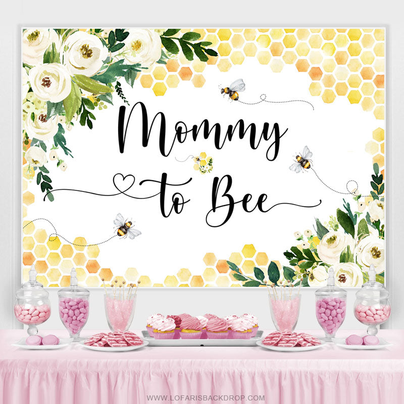 Lofaris Mommy To Bee Lovely Heart Flower Baby Shower Backdrop