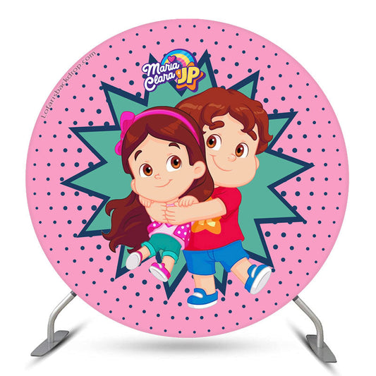 Lofaris Mona Cartoon Theme Circle Birthday Backdrop Kit For Kid