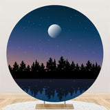 Load image into Gallery viewer, Lofaris Moon And Star Forest Night Round Birthday Backdrop