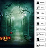 Load image into Gallery viewer, Lofaris Moon Bat Pumpkin Halloween Theme Backdrop for Party