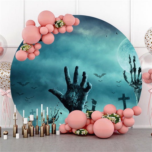 Lofaris Moon Bat Stone Hand Happy Birthday Circle Backdrop