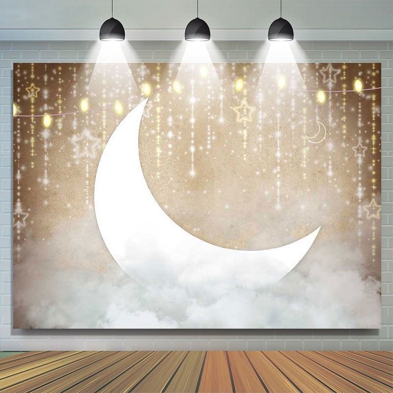 Lofaris Star Moon Clouds Party Baby Shower Backdrop