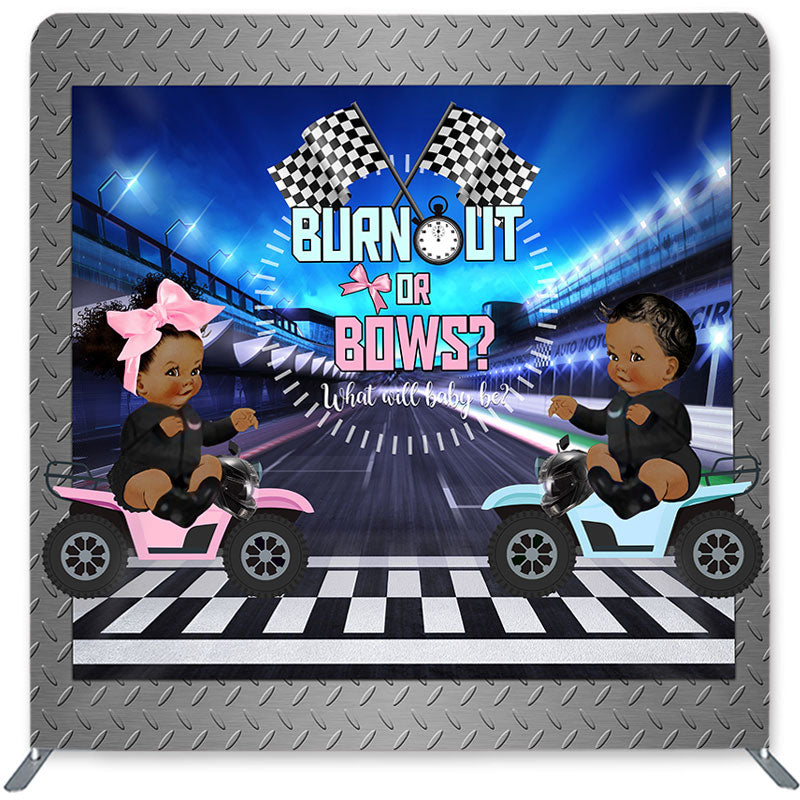 Lofaris Motor Racing Double-Sided Backdrop for Baby Shower