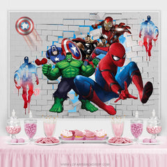 Lofaris Movie Superhero Backdrop For Kids Birthday Party