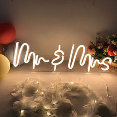 Lofaris Mr&Mrs Neon Sign LED Letter For Wedding Party Valentine Decor