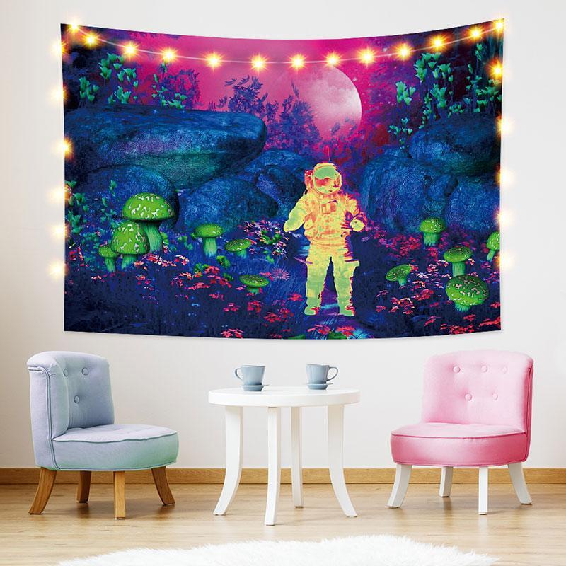 Lofaris Mushroom And Universe Trippy Funny Moon Custom Tapestry