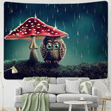 Load image into Gallery viewer, Lofaris Mushroom Umbrella And Owl Animal Landscape Wall Tapestry