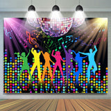 Load image into Gallery viewer, Lofaris Musical And Colorful Dot At Night Themed Dance Backdrop