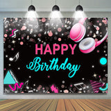 Load image into Gallery viewer, Lofaris Musical And Glitter Abstract Happy Birthday Backdrop