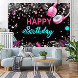 Load image into Gallery viewer, Lofaris Musical And Glitter Abstract Happy Birthday Backdrop