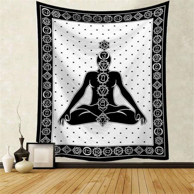 Lofaris Mysterious Pattern Black And White Divination Wall Tapestry