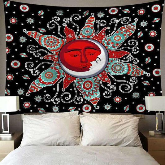 Lofaris Mysterious Sun And Moon Bohemian Abstract Wall Tapestry