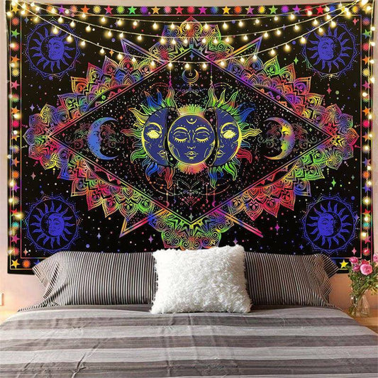 Lofaris Mysterious Sun Moon Divination Mandala Wall Tapestry
