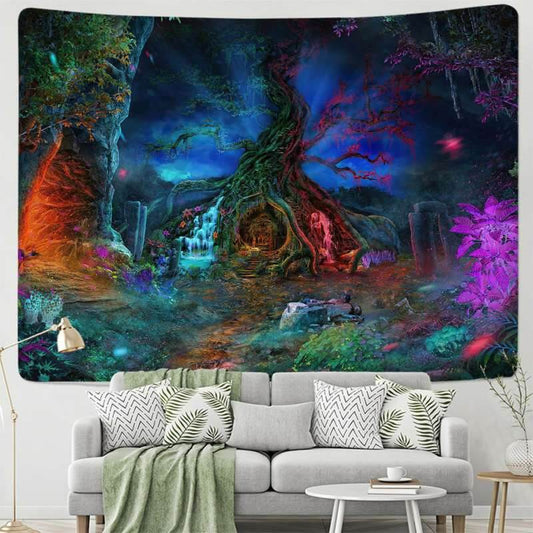 Lofaris Mysterious World Novelty Floral Forest Wall Tapestry