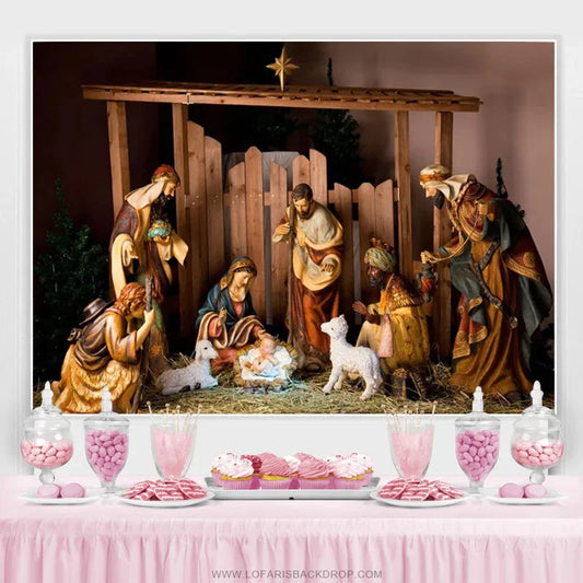 Lofaris Nativity Religion Jesus Christ Baby Shower Banner
