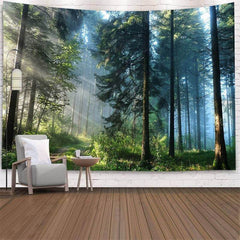 Lofaris Nature Fresh Forest 3D Printed Landscape Wall Tapestry