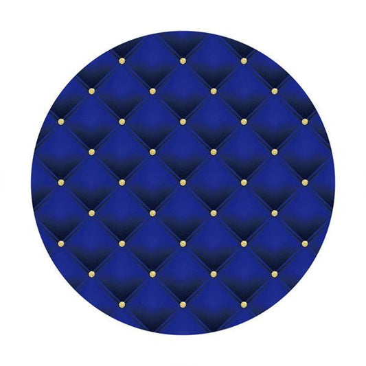 Lofaris Navy Blue Gold Dot Circle Happy Birthday Backdrop