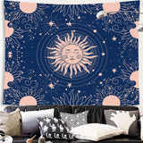 Load image into Gallery viewer, Lofaris Navy Blue Mysterious Sun Bohemian Mandala Wall Tapestry