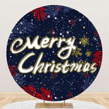 Load image into Gallery viewer, Lofaris Navy Blue Snowflake Round Merry Chrismas Backdrops
