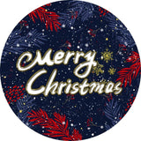 Load image into Gallery viewer, Lofaris Navy Blue Snowflake Round Merry Chrismas Backdrops