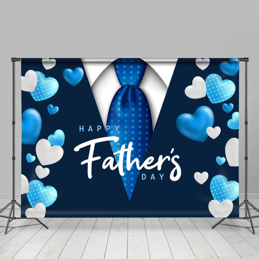 Lofaris Navy Blue Suit And Tie Happy Fathers Day Backdrop