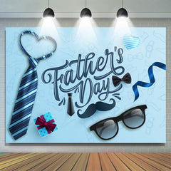 Lofaris Navy Blue Tie And Gift Happy Fathers Day Backdrops