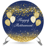 Load image into Gallery viewer, Lofaris Navy Blue With Balloons Circle Happy Birthday Backdrop