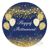 Load image into Gallery viewer, Lofaris Navy Blue With Balloons Circle Happy Birthday Backdrop