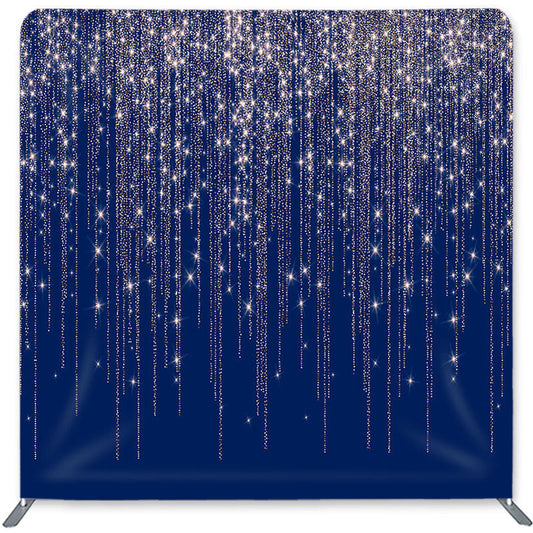 Lofaris Navy Silver Double-Sided Backdrop for Birthday Party