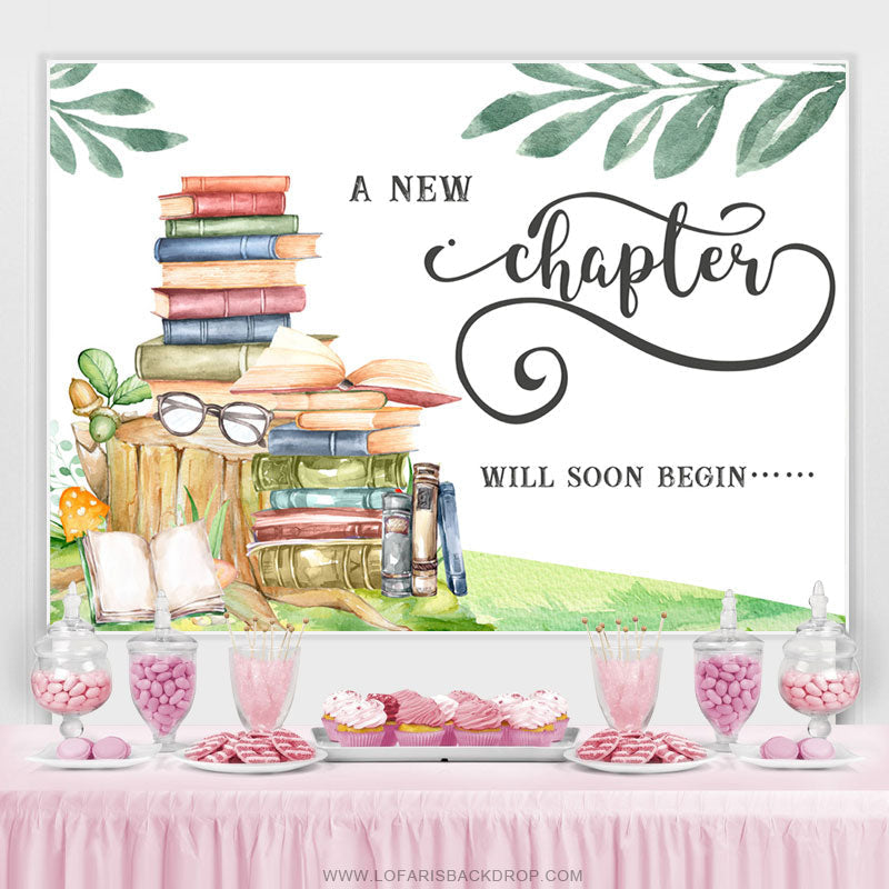 Chapter One Backdrop New Chapter Will Soon Begin Theme Baby Shower Backdrop – Lofaris