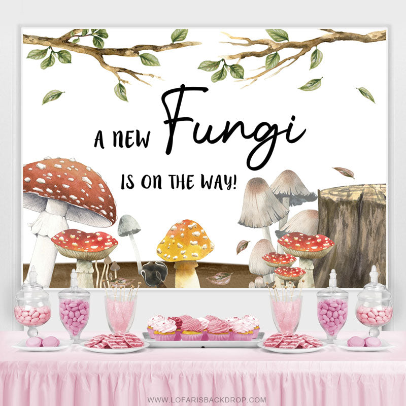 Lofaris New Fungi Is On The Way Gender Reveal Baby Shower Backdrop