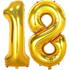 Lofaris Number 18 Balloons Gold 40 Inch Birthday Anniversary Events Decorations