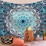 Load image into Gallery viewer, Lofaris Ocean Blue Lotus Bohemian Abstract Divination Wall Tapestry