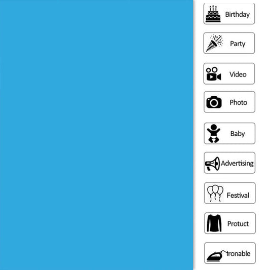 Lofaris Ocean Blue Solid Simple Party Backdrop for Photo